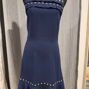 NWT - Michael Kors Navy Dress with Gold Details -Size Small